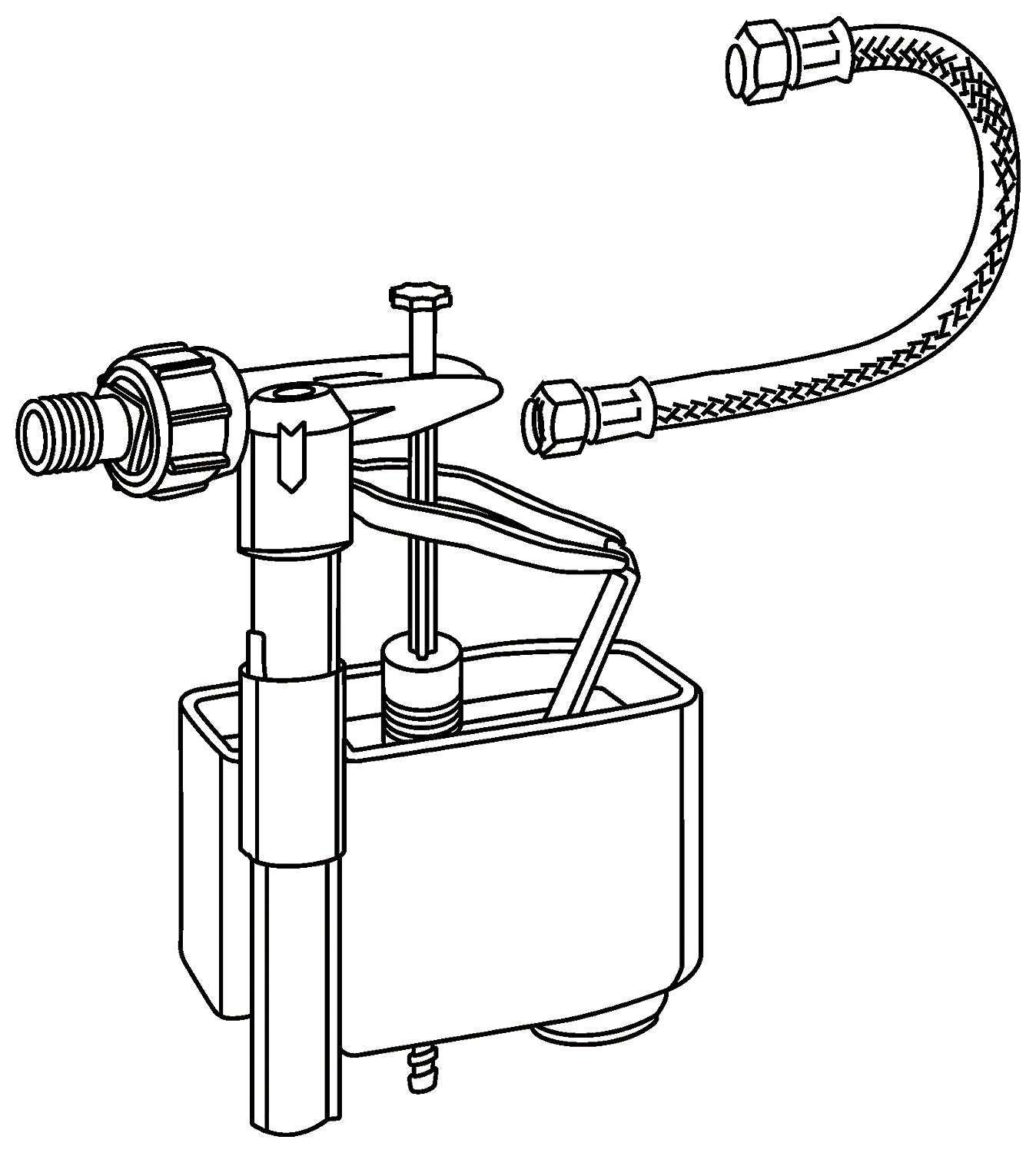 Drain valve set including: fill valve holder, hold-down device, drain valve, drain basket