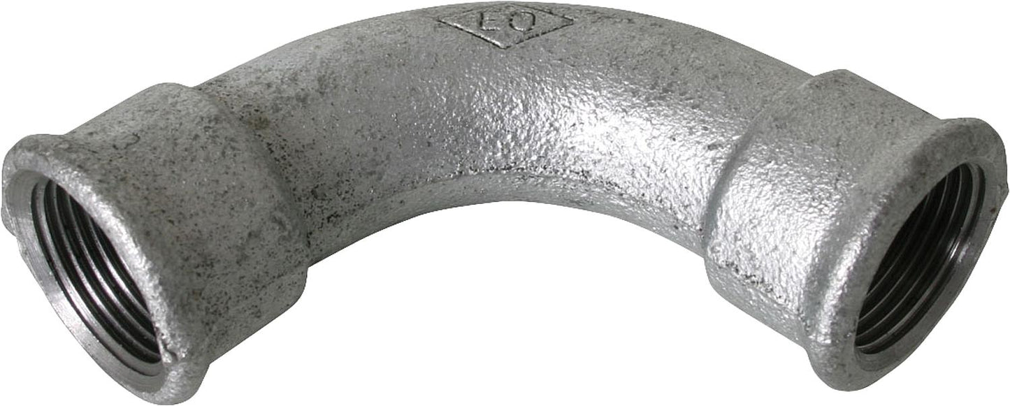 Malleable cast iron fitting galvanized No.2 long elbow I/I, Ø 1/4"