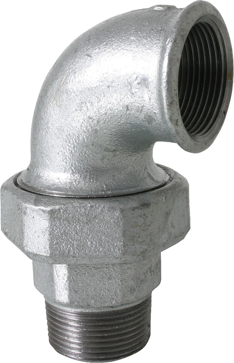 Malleable cast iron fitting, galvanized No. 98 angle fitting. conical I/A Ø 1"