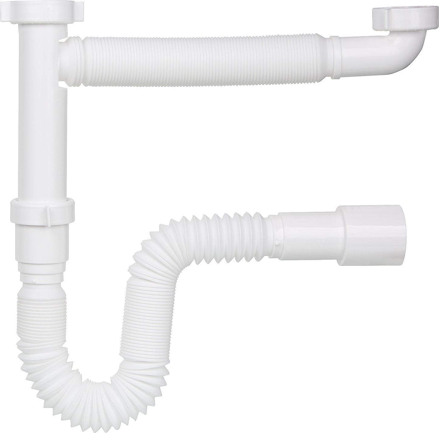 Siphon en plastique souple blanc DN40 (1 1/2"), Ø 40-50 mm