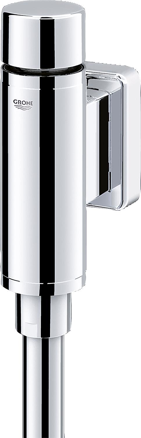 Robinet de chasse d'eau à pression Rondo AS pour WC DN20, pré-arrêt intégré, débit réglable 6-9 l, chromé