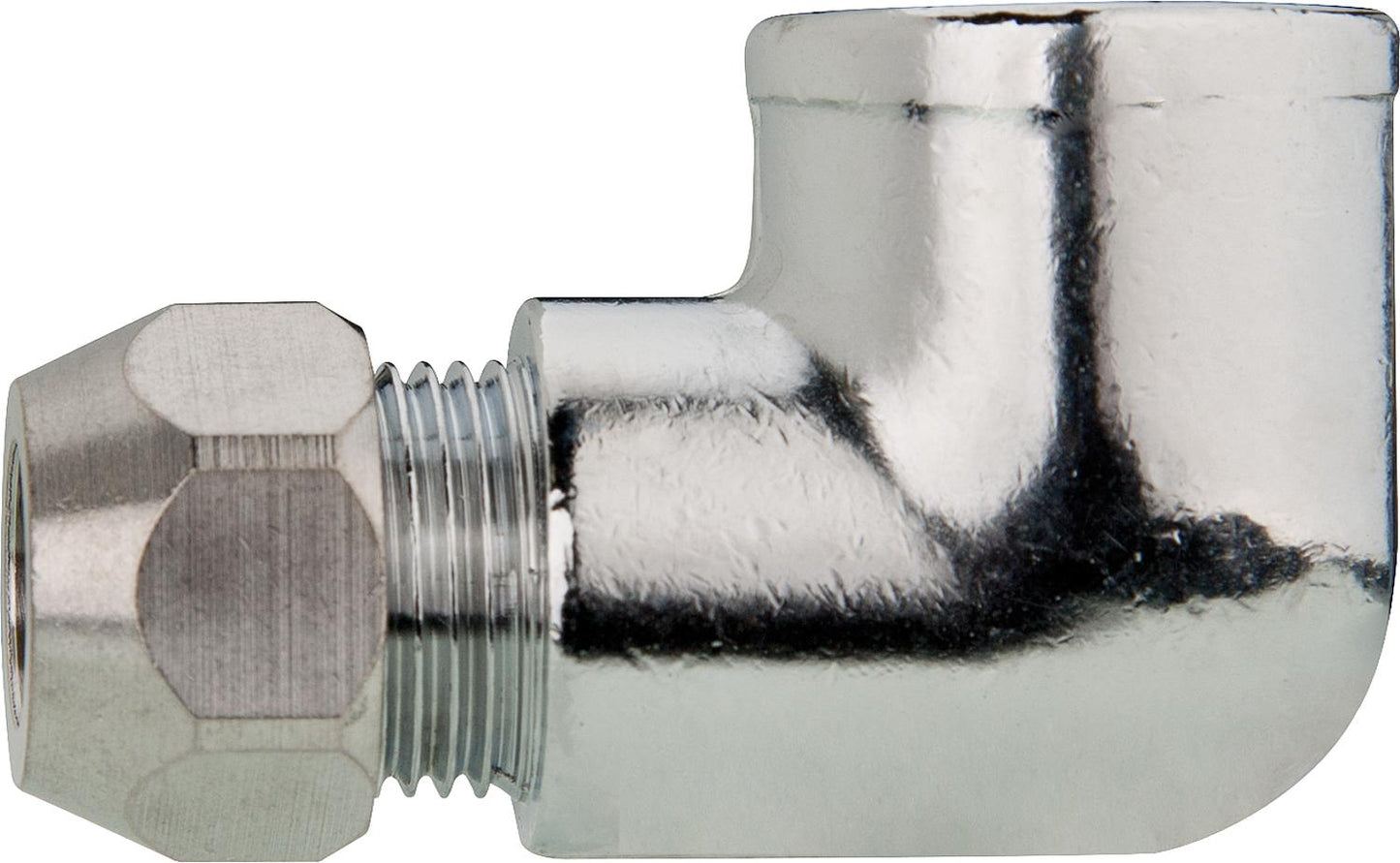 90° angle fitting, chrome-plated, 3/8" x 10mm