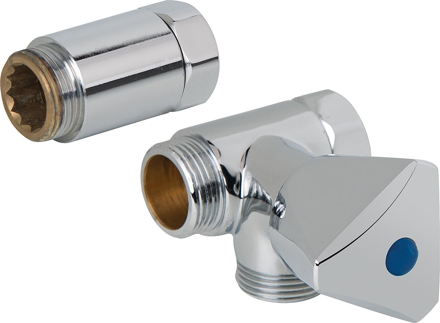 Nebenanschlussventil mit RV, 3/4" mit drehbarer Mutter Anschluss rechts