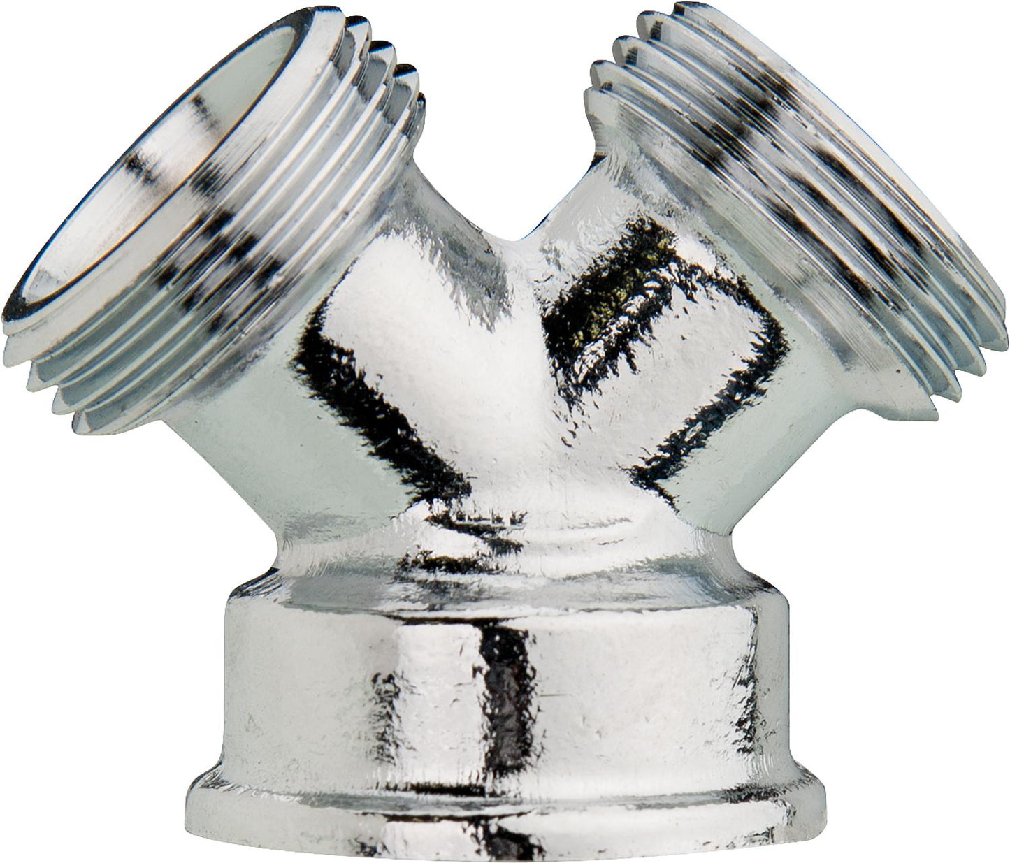 Chrome-plated Y-piece 3/4" 1 x 3/4" female thread / 2 x 3/4" male thread