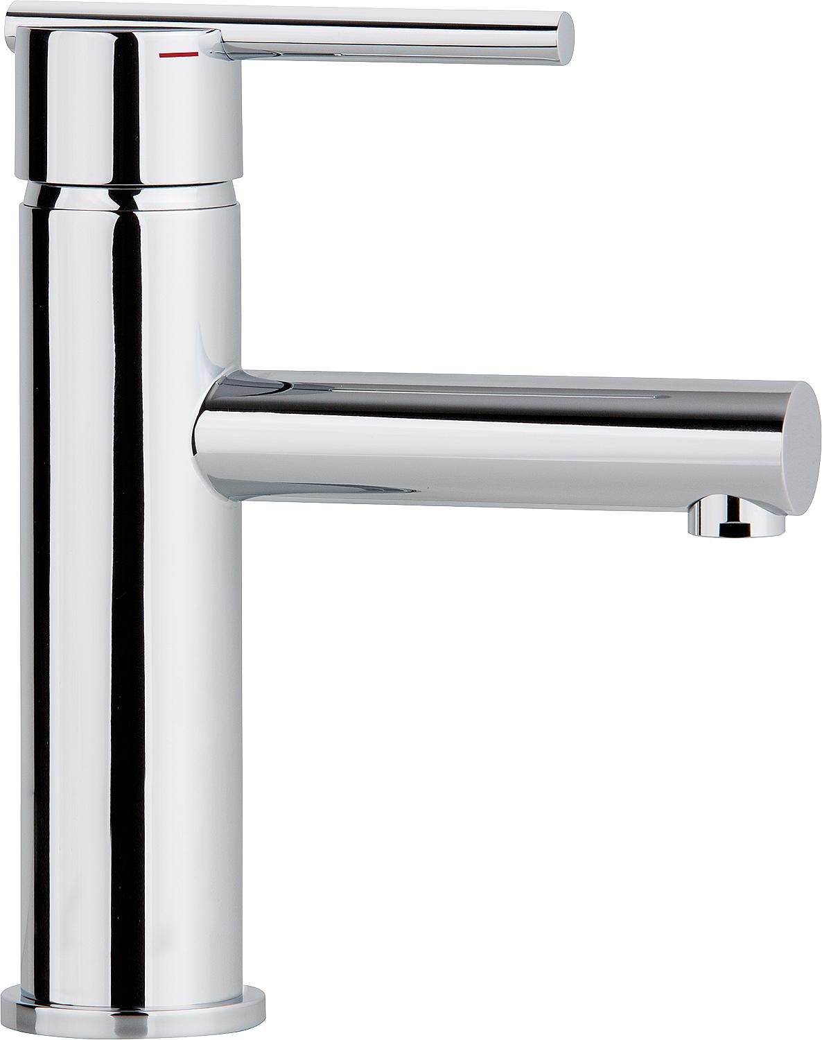 Evelia chrome-plated basin mixer with waste fitting, projection 118mm