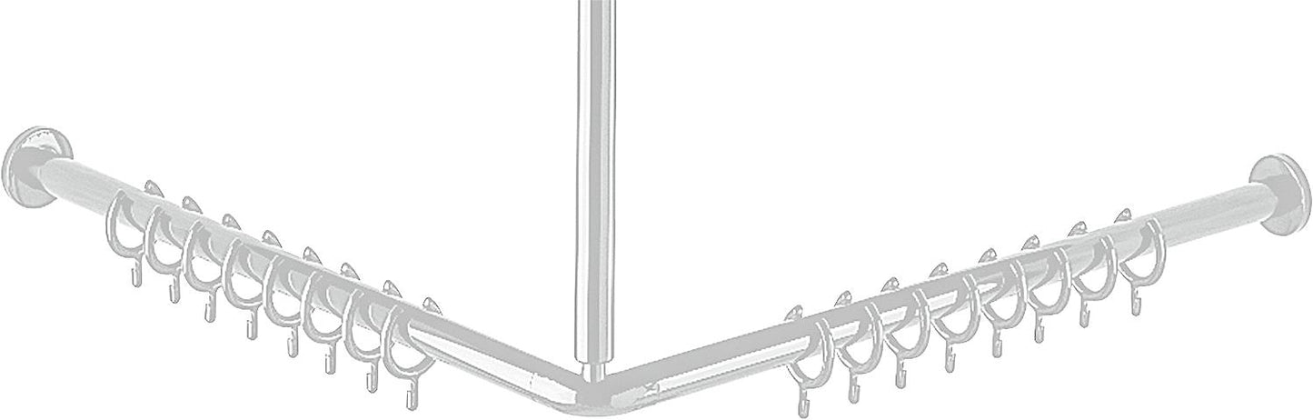 Nylon shower curtain rod, color: white, 19, length: 900mm, including mounting hardware and 18 curtain rings