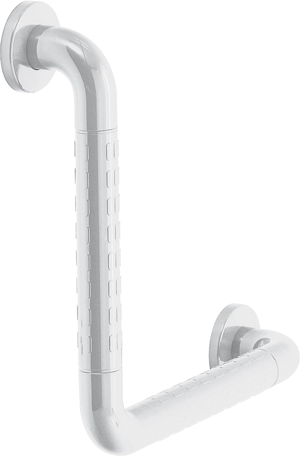 Angled handle made of nylon, color: white, 19 x 300 x 300 mm / including mounting hardware