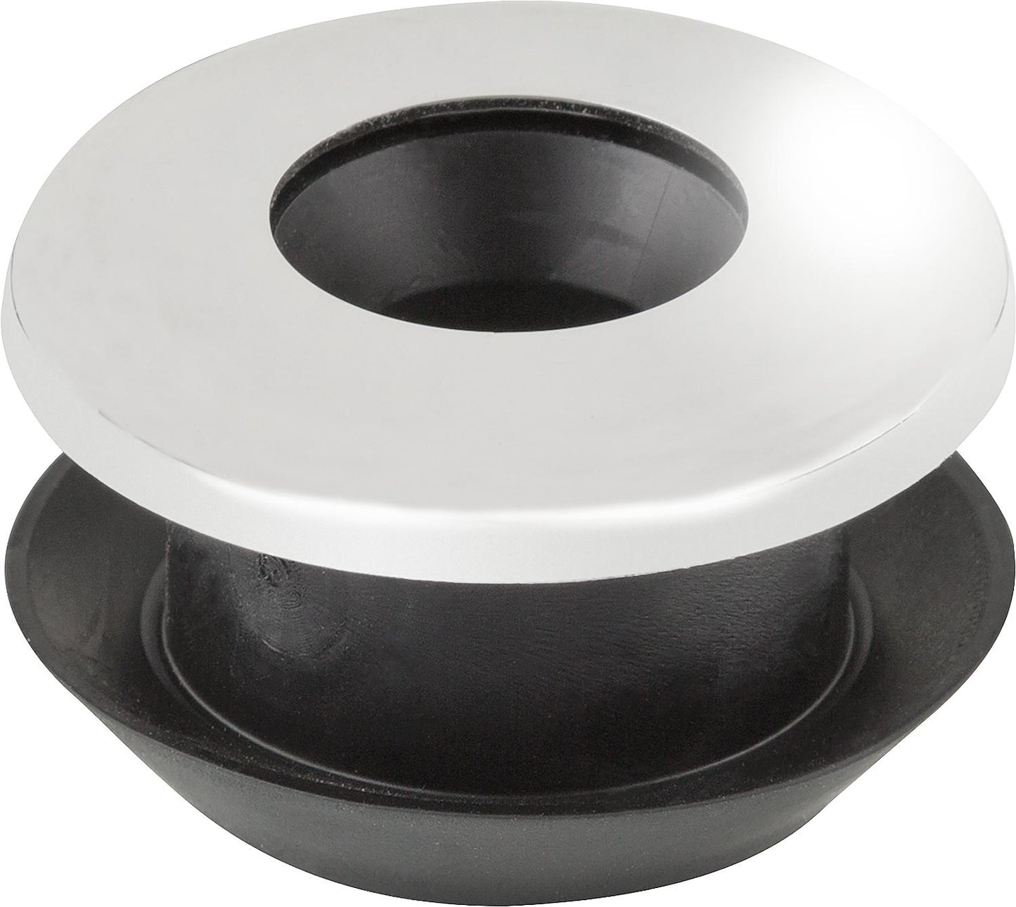 Urinal connector for single-hole inlet (standard) black rubber + rosette, Ø 18.5mm