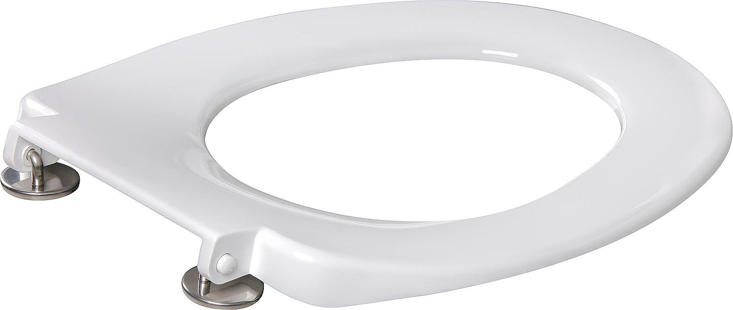 Elga closed toilet seat ring, white, made of duroplast, with stainless steel hinge