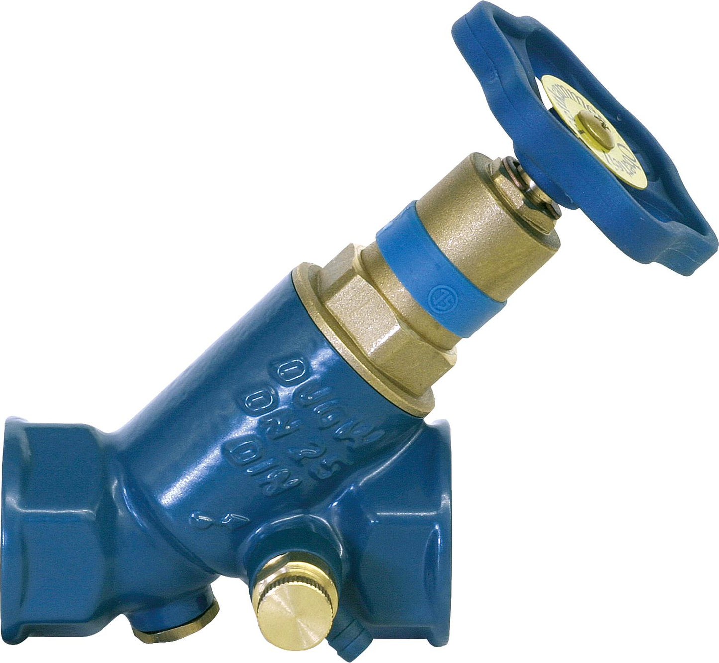 Robinet à siège coudé Blue-T DN15/1/2" à tige non montante, filetage femelle KFR x filetage femelle/avec purge