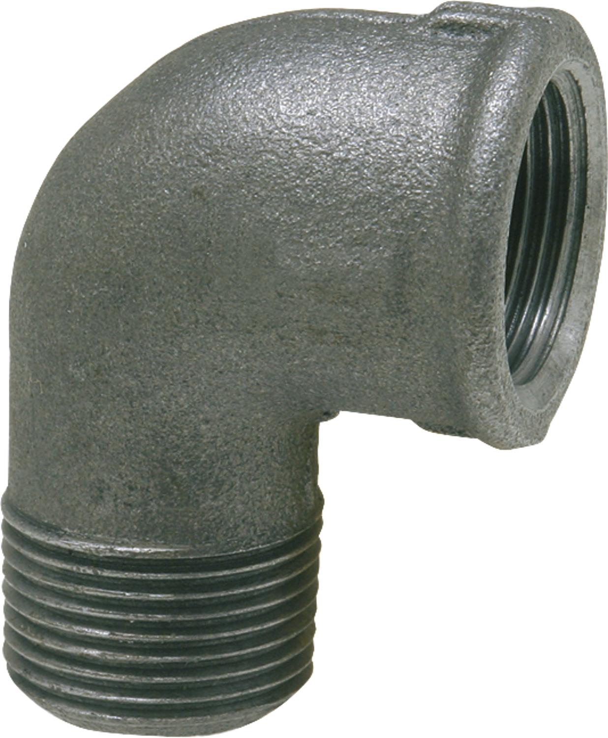 Raccord en fonte malléable, noir, coude à 90°, 3/8" (interne/externe) type 92