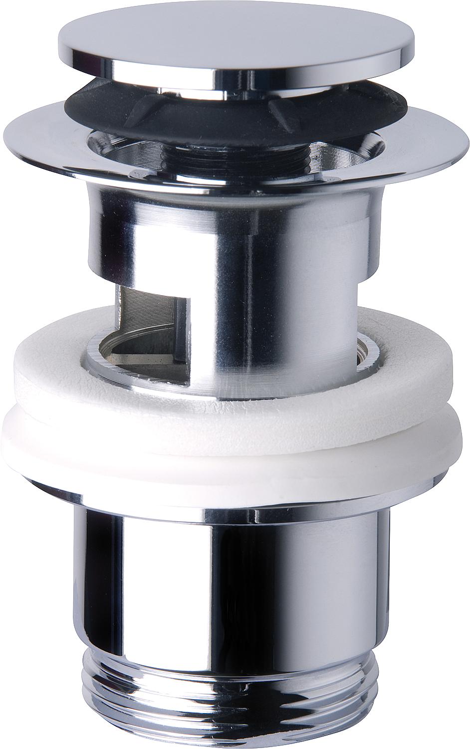 Vanne à tige « Clicker » avec trop-plein et gros bouchon, Ø 65 mm x 1 1/4" x 60 mm