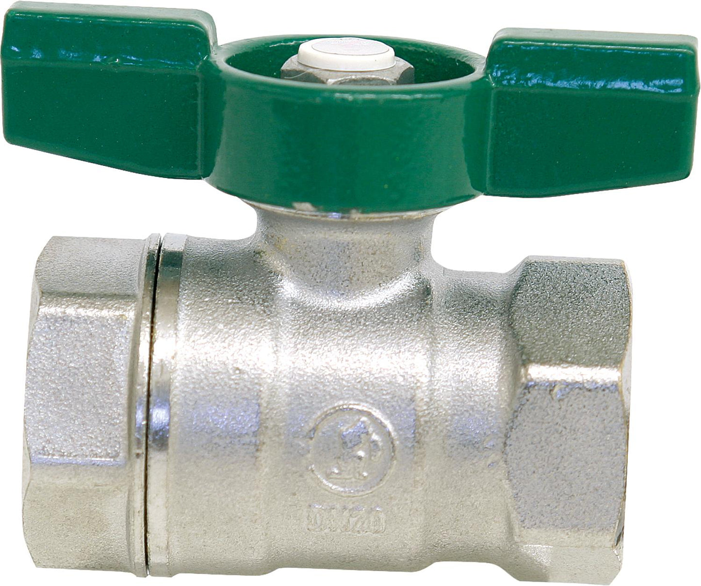Trinkwasser-Kugelhahn R251D IG/IG 3/8" Messing verchromt/ Flügelgriff
