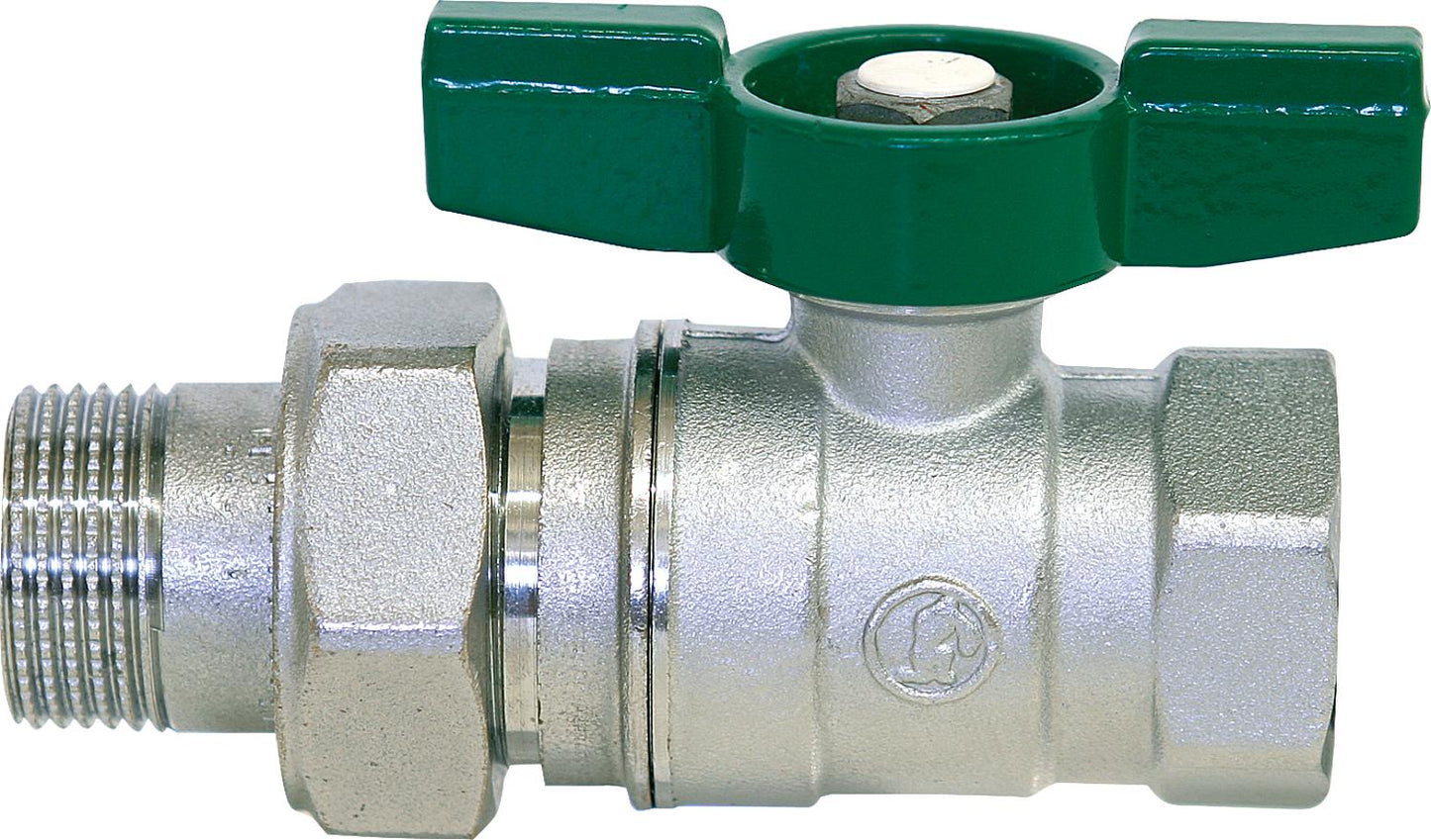 Drinking water ball valve R259D IG/AG 1 1/4" x 1 1/4" brass chrome-plated/ wing handle