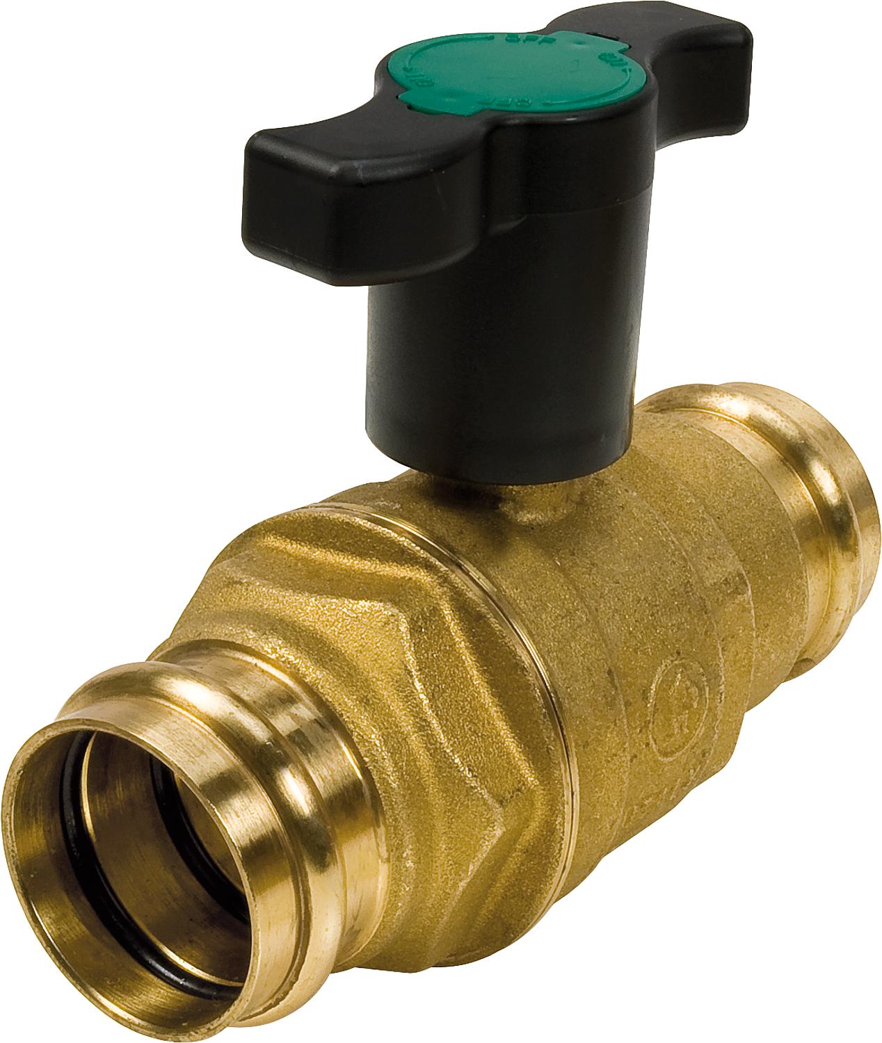 Press-fit ball valve DN 15 15mm, wing handle DVGW certified