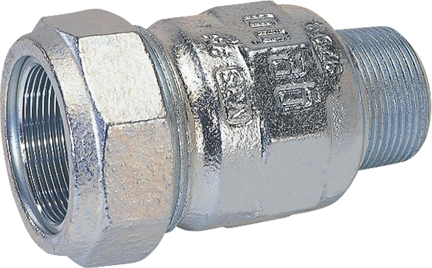 Raccord à compression en fonte malléable avec filetage mâle, gaz PN 5, eau PN 16, type A 2" (60,3)