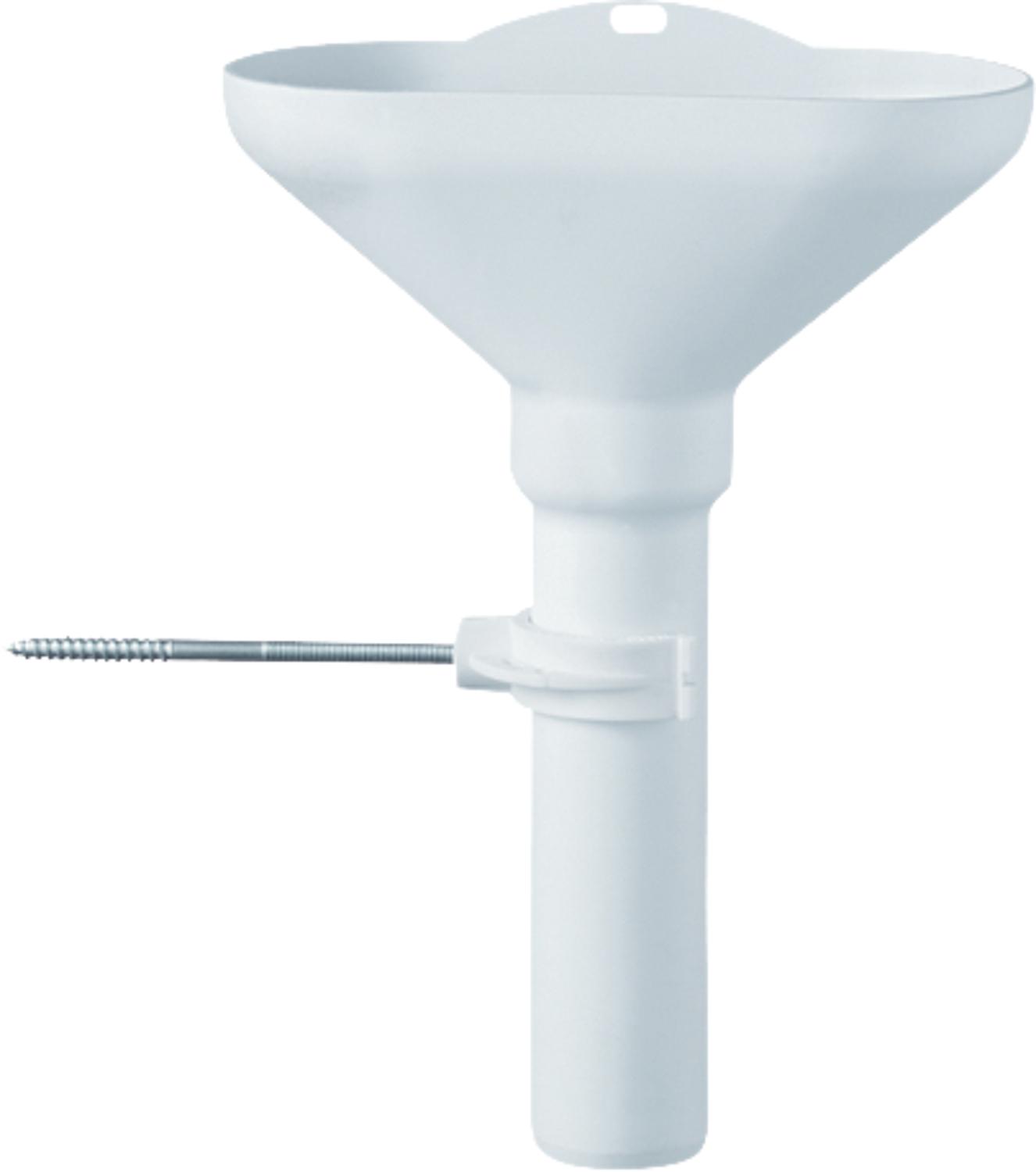 Entonnoir en plastique avec tube ajustable pour récupérer les fuites d'eau, support mural inclus