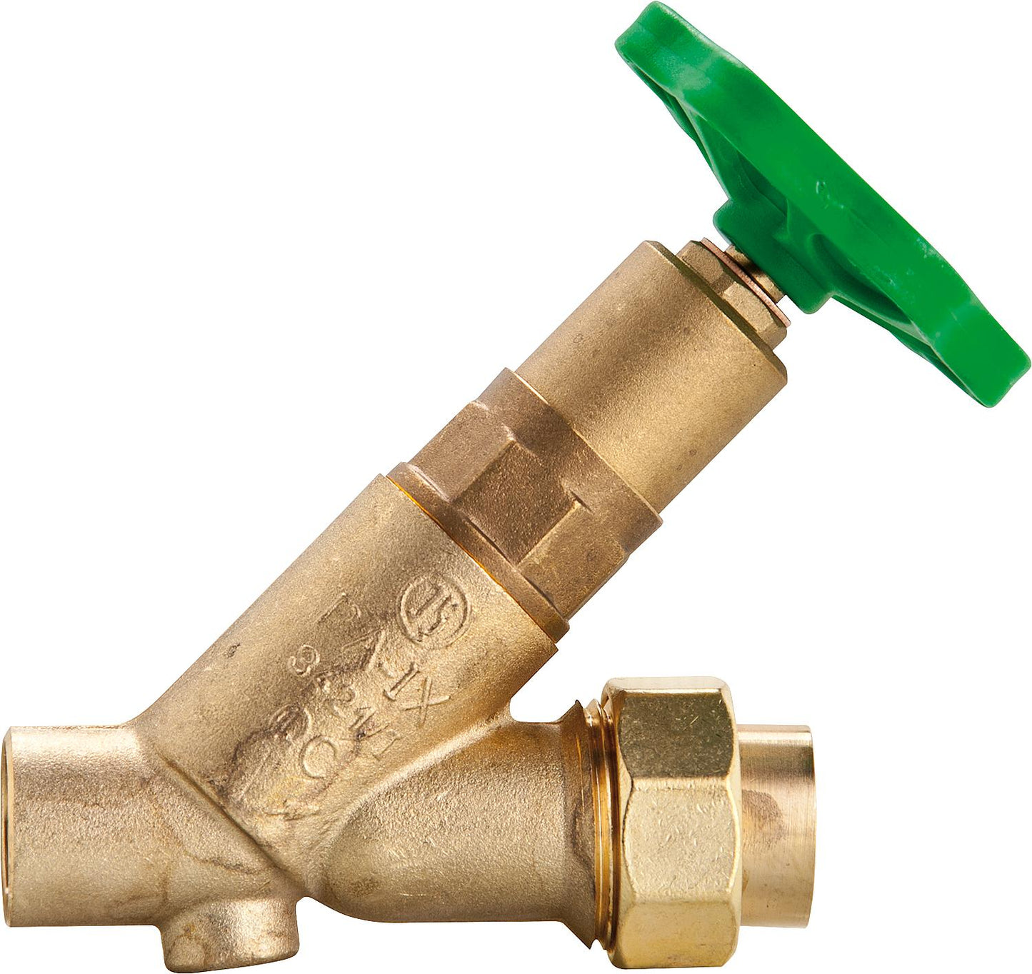 Free-flow valve, solder connection/solder fitting without drain, non-rising spindle 1570, solder connection 15 mm