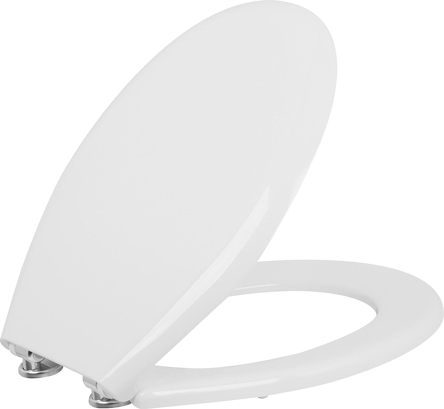 Tibali toilet seat, white, soft-close, made of duroplast, stainless steel hinges
