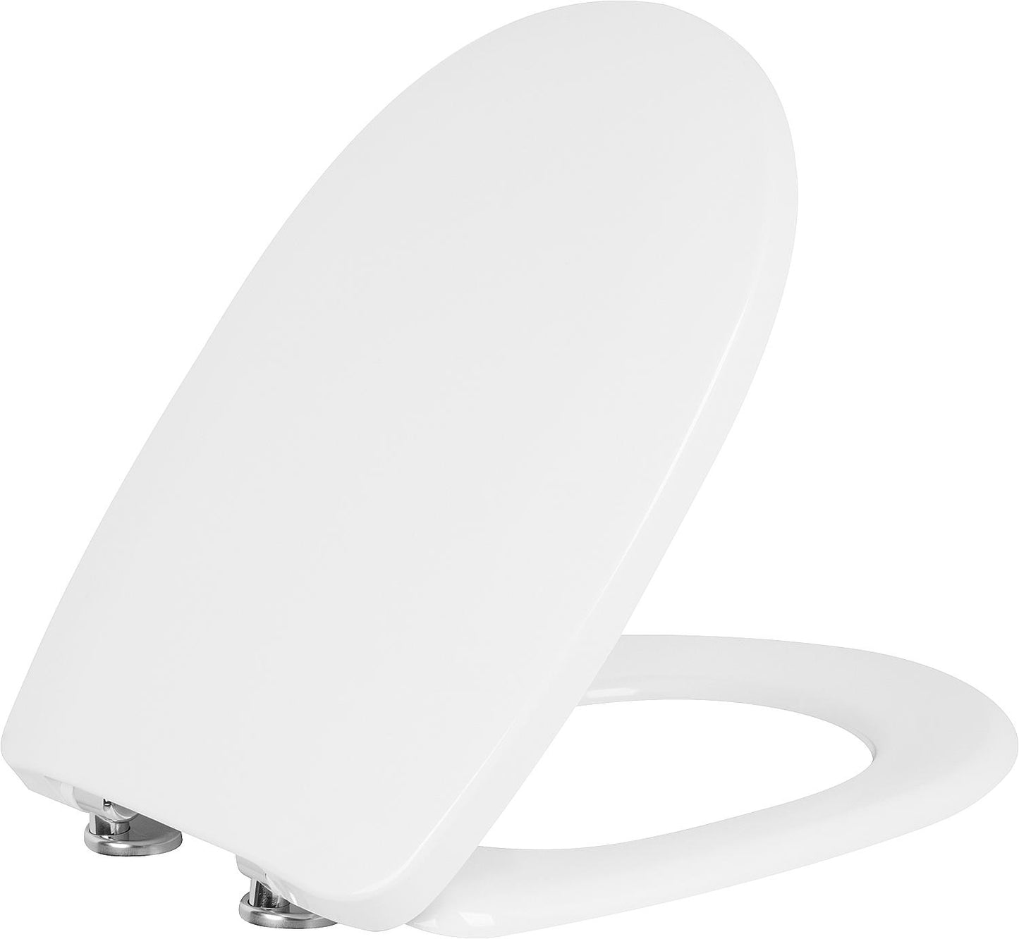 Abattant de toilette Vermelho, blanc, à fermeture amortie, en duroplast, charnières en acier inoxydable