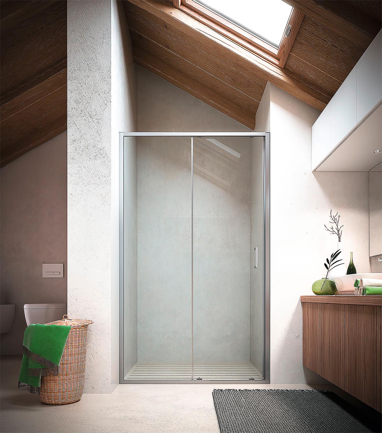 Eloa niche door 975-1005 mm H: 1950 mm 6 mm glass ETC sliding door + 1x fixed panel