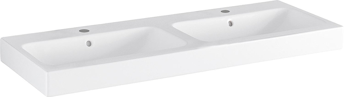 Geberit iCon double washbasin, white, WxHxD: 1200x160x485 mm