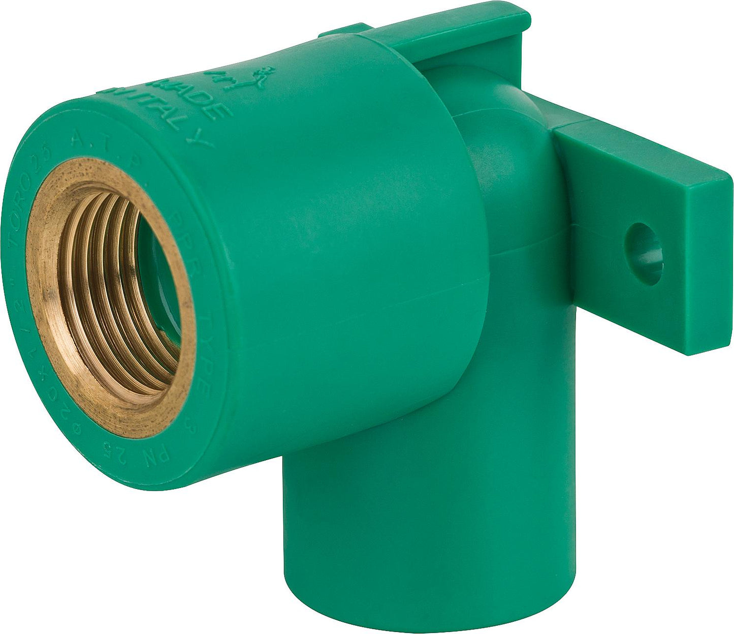 PPR pipe wall connection elbow 90° PN25 20 mm x 1/2"