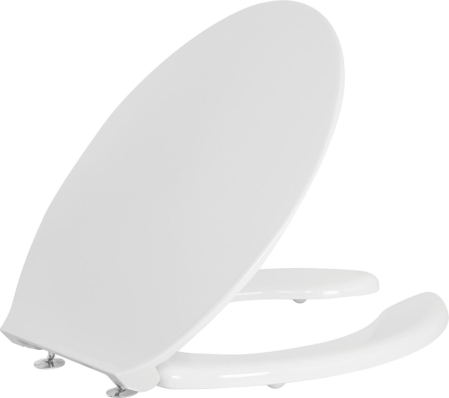 Elida toilet seat made of white thermoplastic, with opening, without soft-close, WxHxD: 380x30x450mm