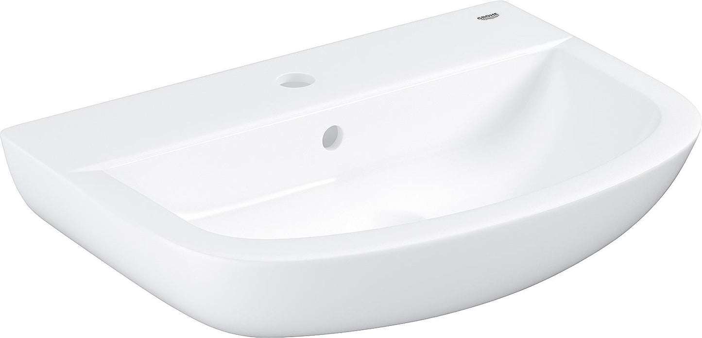 Lavabo en céramique Grohe Bau, dimensions L x H x P : 650 x 153 x 468 mm, céramique blanche