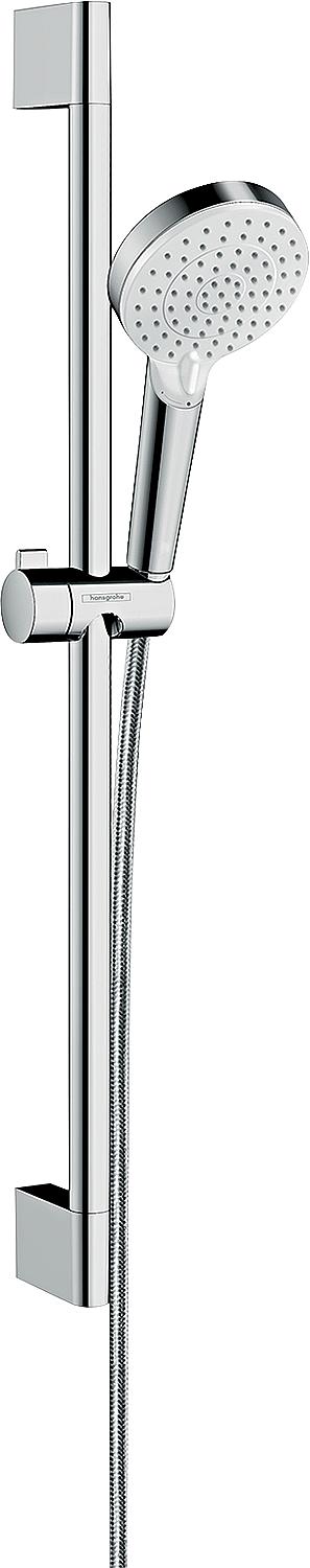 Ensemble de douche Hansgrohe Crometta Vario/Unica 900 mm, 2 jets Ø 100 mm blanc/chrome