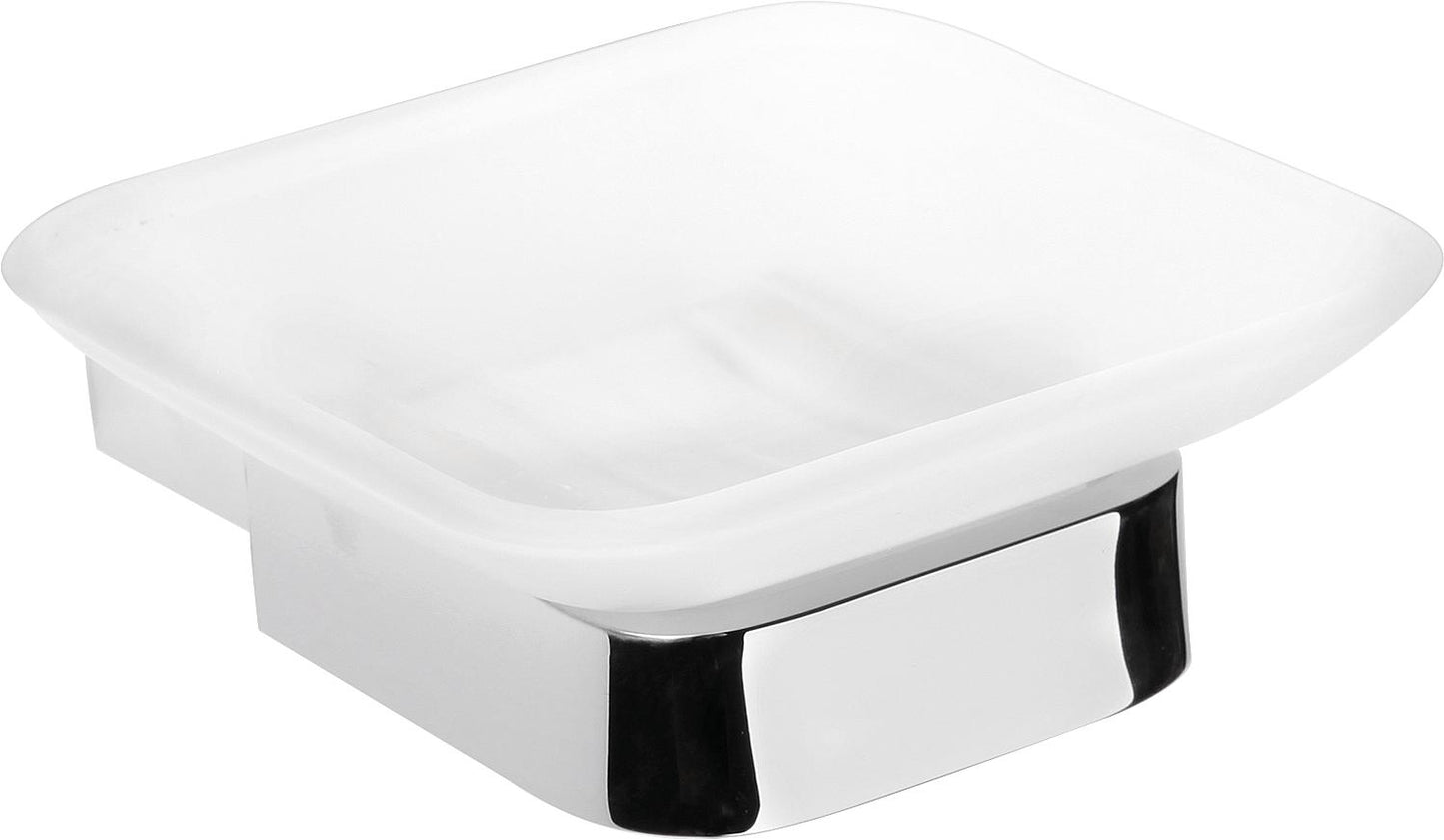 Porte-savon Eivor avec support mural, zinc chromé