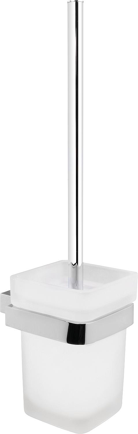 Ensemble brosse WC Eivor avec support mural, zinc chromé