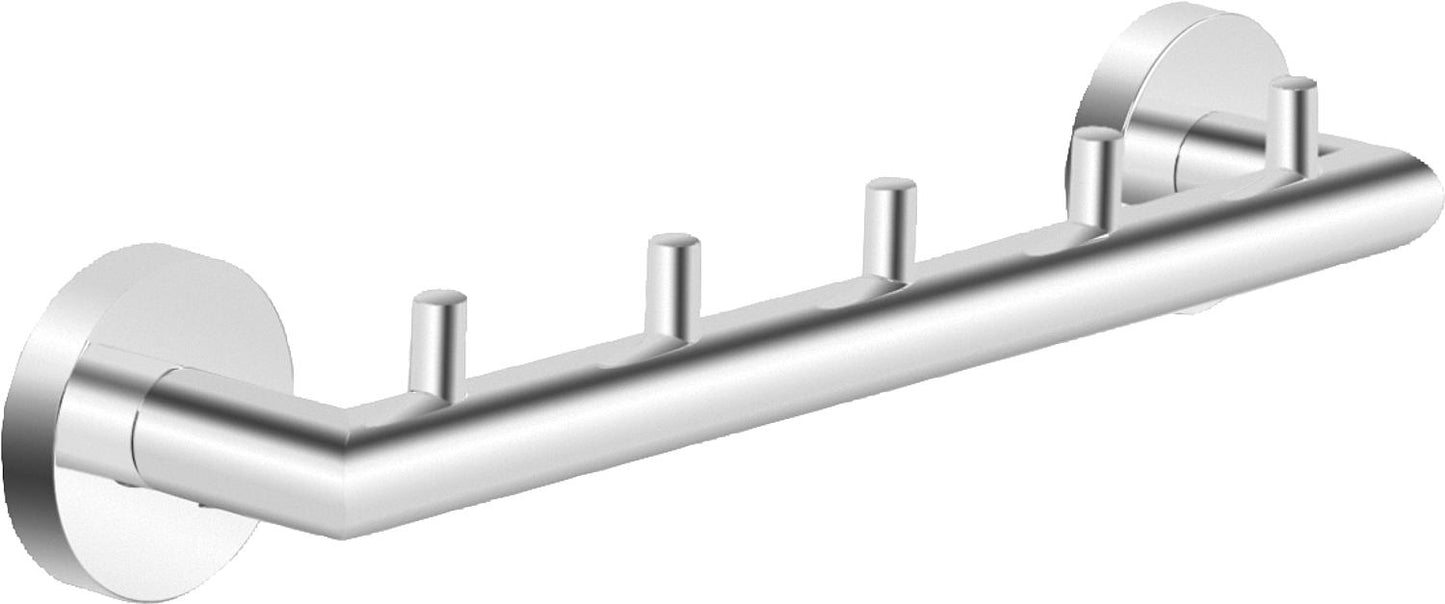 Porte-crochets Eldrid à 5 crochets en laiton chromé