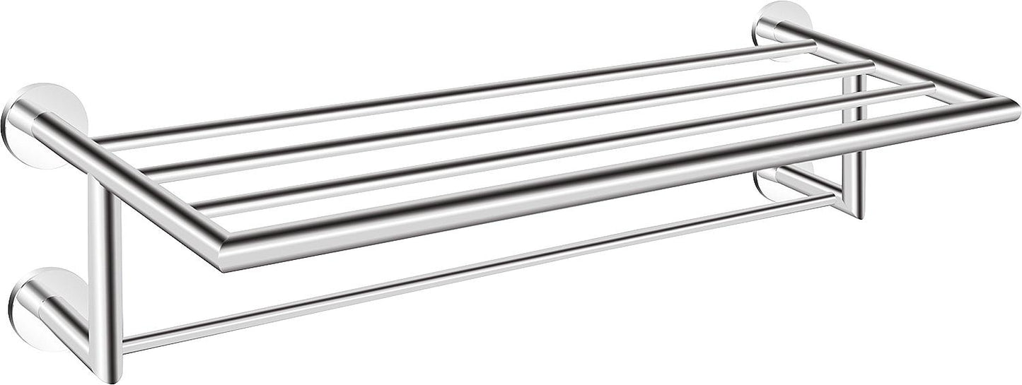 Étagère à serviettes Eldrid 159 x 644 x 230 mm en laiton chromé