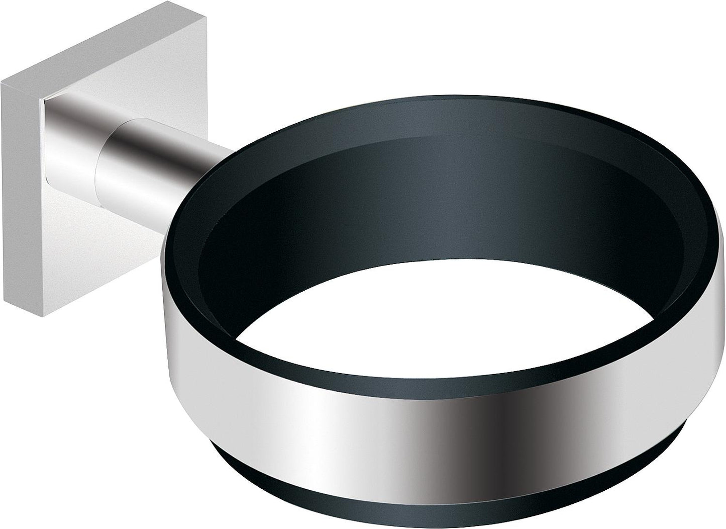 Support pour sèche-cheveux Elean, en laiton chromé, avec 2 inserts en plastique