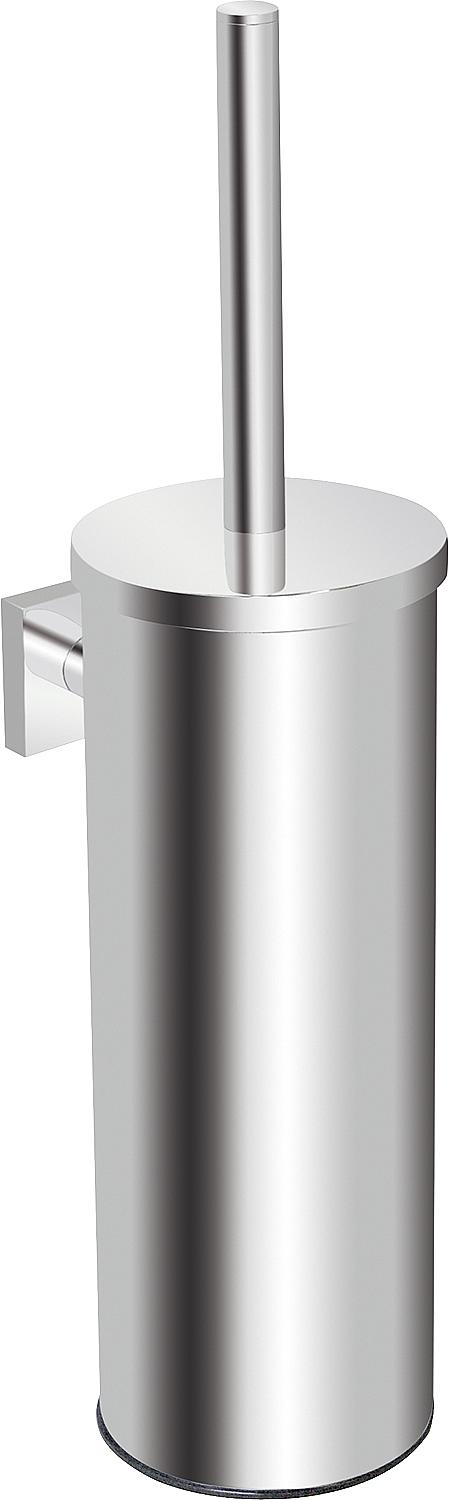 Elean toilet brush set with lid and wall bracket, chrome-plated brass