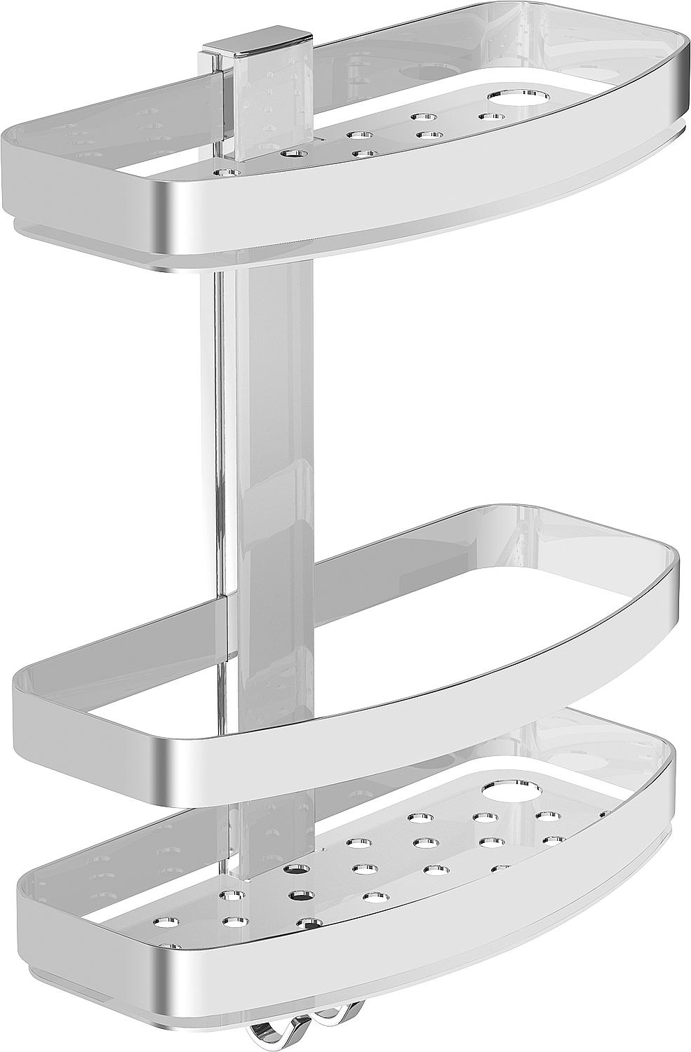 Elenis 2-tier shower basket, 240x330x118 mm, chrome-plated brass