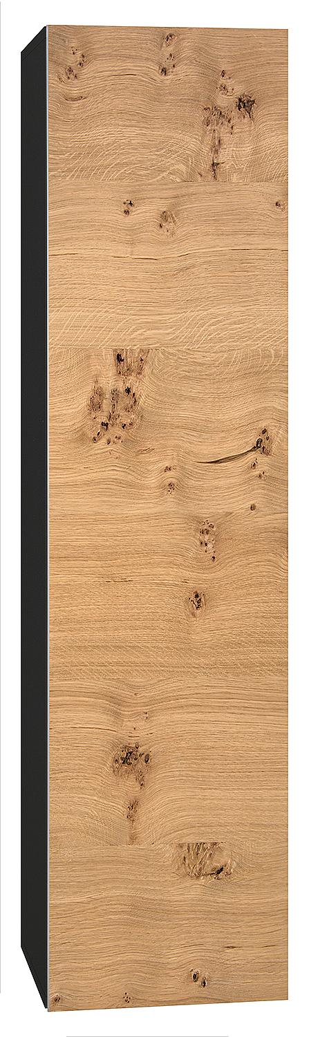 ELA tall cabinet with soft-close mechanism, black carcass (smt) - dark concrete front, 400x1600x350 mm