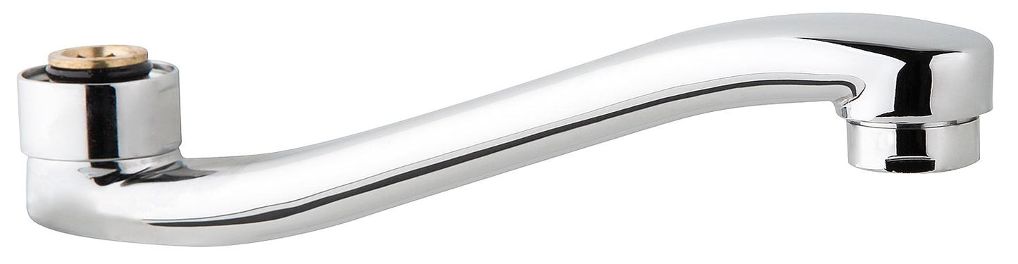 S-shaped outlet, chrome-plated brass, DN20 (3/4") conical, projection 160mm