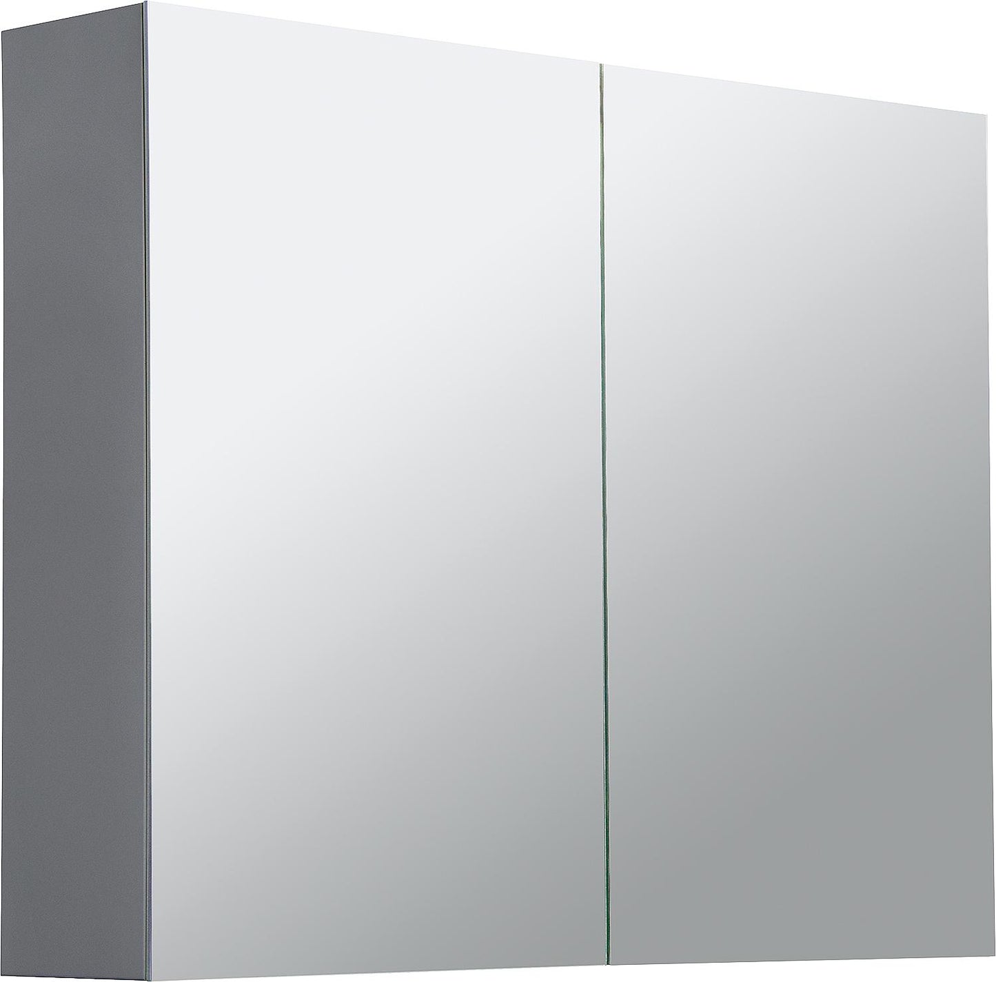 Blanda mirror cabinet, aluminum look, 2 doors, 800x650x165 mm