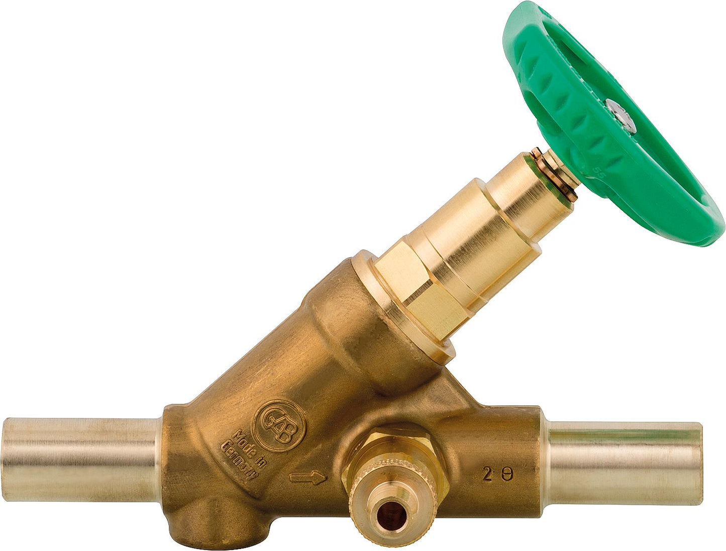 Free-flow valve - MS DN32 (1 1/4") with 35mm spigot end and DVGW-approved relief valve