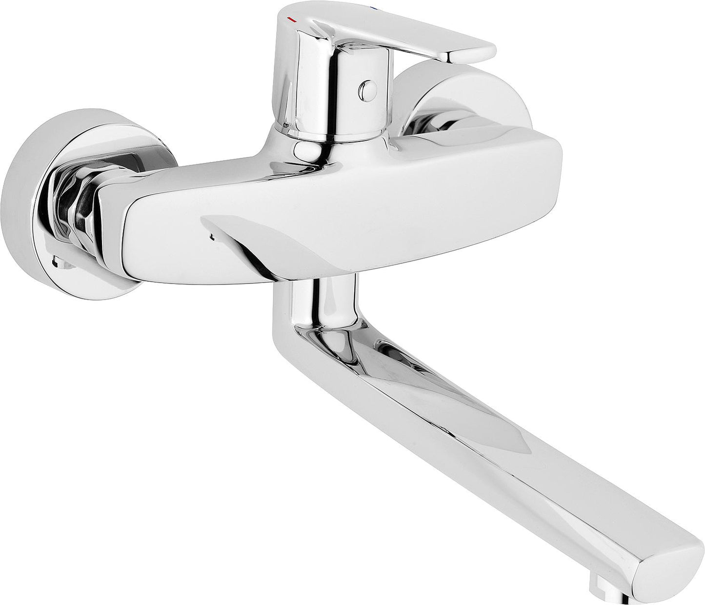 Wand-Spültischmischer Heinrichschulte Alpha 300 Schwenkauslauf Ausladung 156 mm chrom