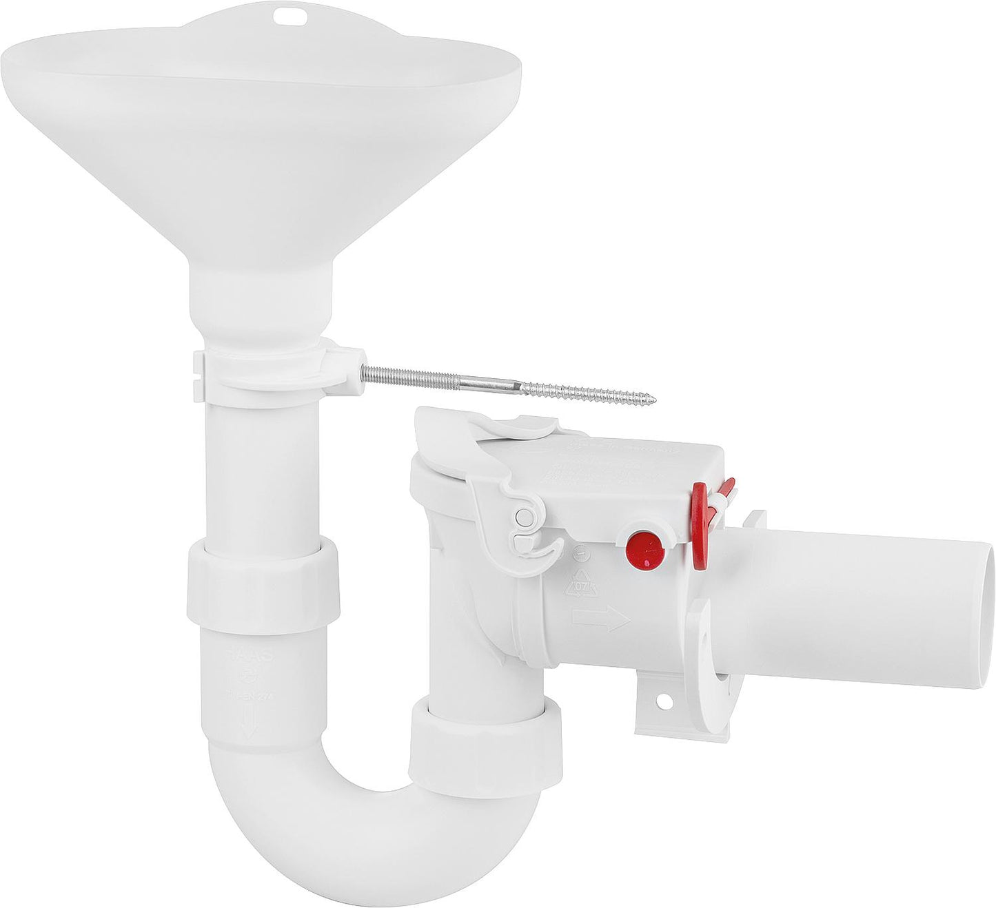 Double backflow preventer DN50 with PP funnel siphon and emergency shut-off