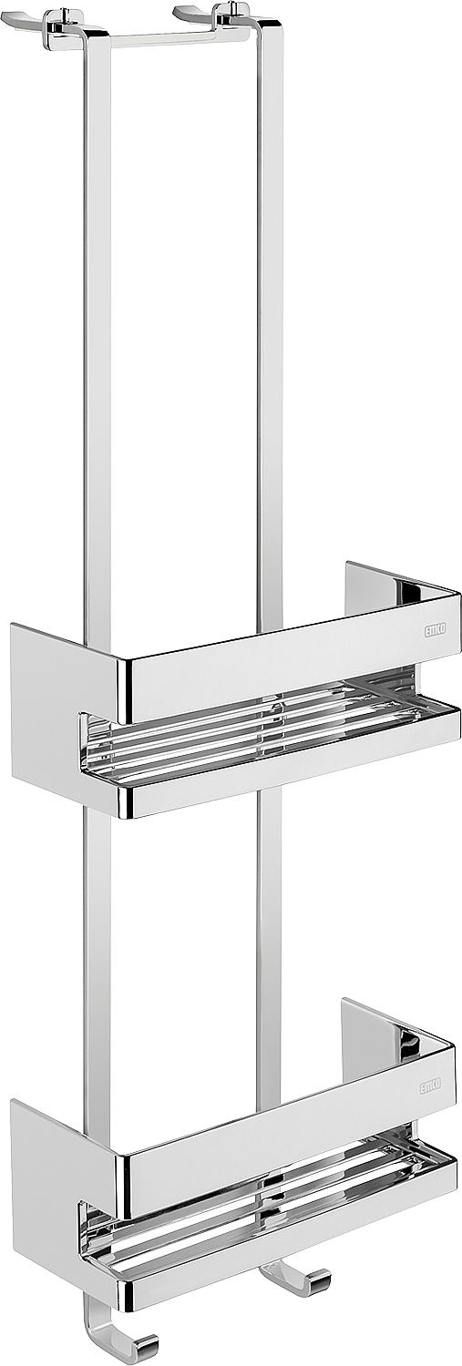 Door shelf emco system 2 chrome, with 2 wall baskets WxHxD: 225x703x97mm