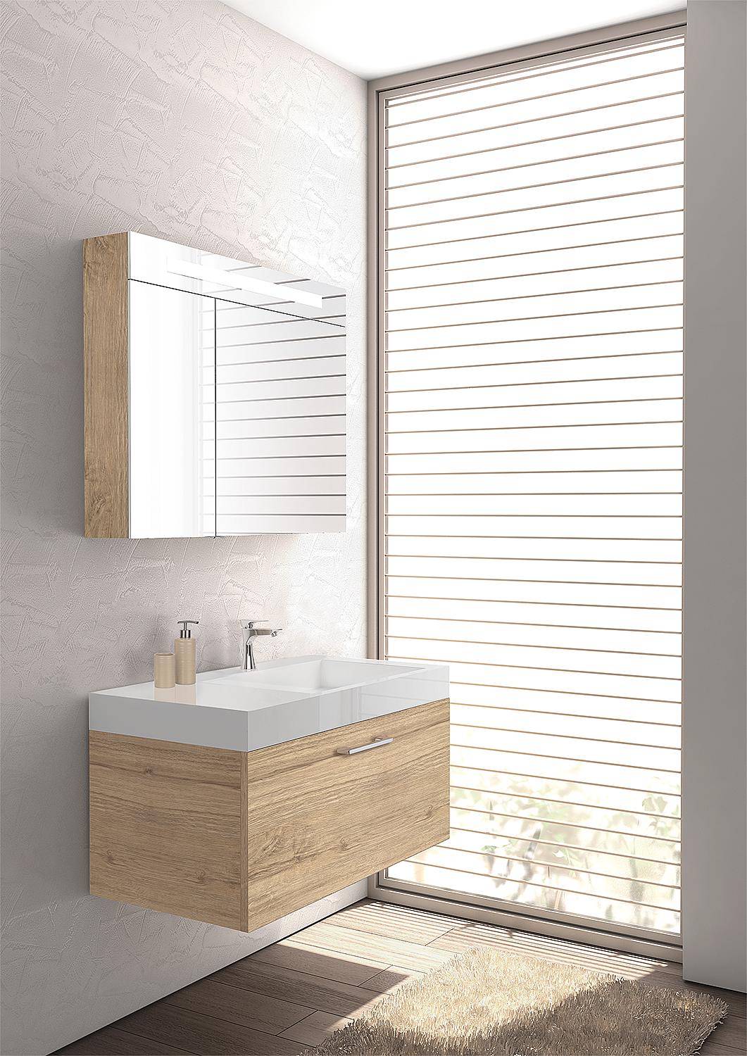 Bathroom furniture set ELISA series MAA, Thea oak, width 905mm