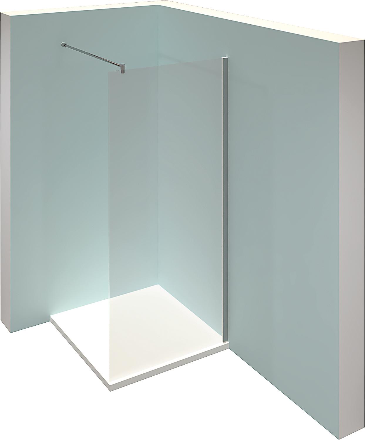 Cabine de douche à l'italienne en verre Hüppe Design Pure avec profilé mural L x H x P : 1190-1210 x 2000 x 8 mm