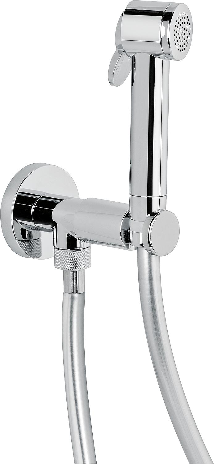 Alfios intimate hygiene shower set with hand shower, shower hose and shower holder, chrome