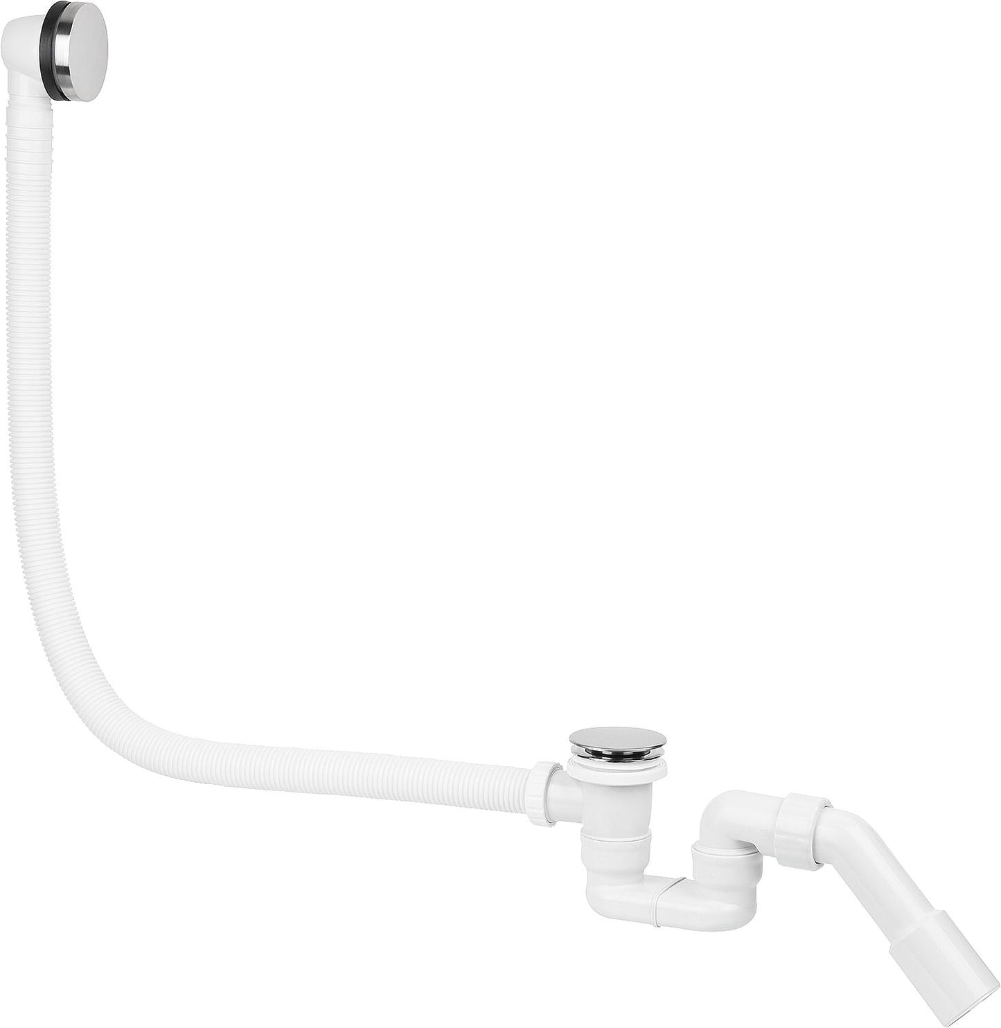 Bonde de baignoire et trop-plein avec bouchon à clic