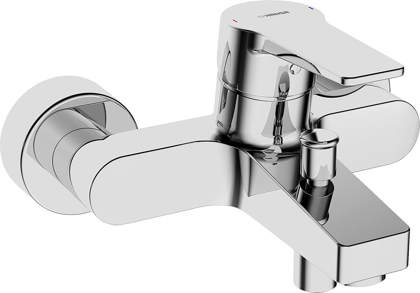 Hansa Hansatwist surface-mounted bath mixer, 162 mm projection, chrome