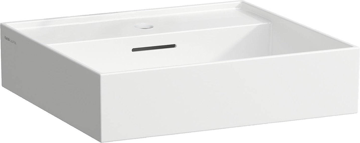 Laufen Kartell washbasin 600x460mm, white, with overflow, 1 tap hole in the center